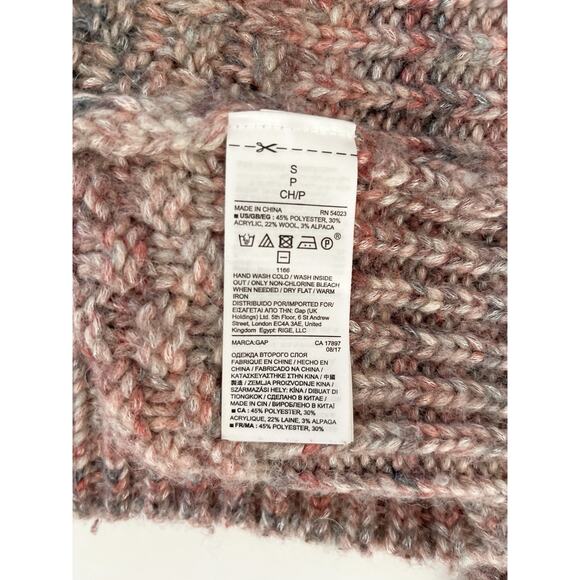 GAP Cable Knit Sweater Women S Multicolor Wool Alpaca Chunky Mock Neck Cozy - Picture 8 of 10